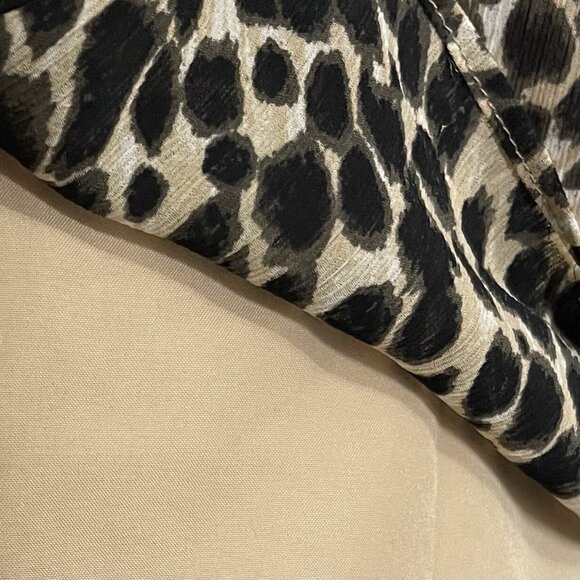 J.Crew Womens Blouse Size Small Mock Neckline Animal Print Long Sleeves Elastic - Picture 7 of 10